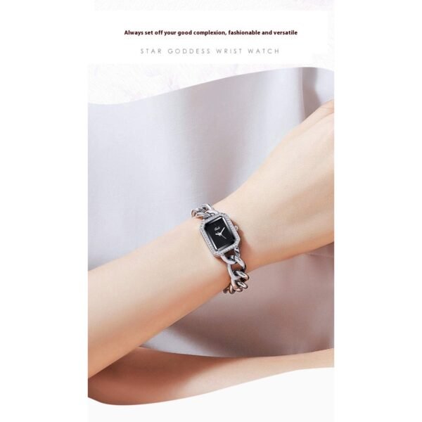Women's Fashionable Light Luxury Square Watch - Silver - Image 3