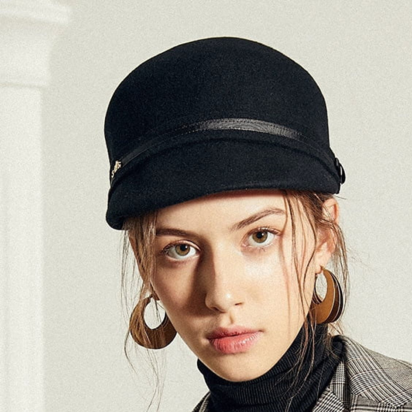 British Military Hats - Fashionable Women's Felt Hats - Black - Image 3