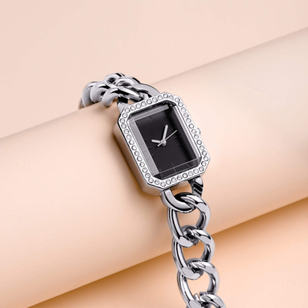 Women's Fashionable Light Luxury Square Watch - Silver - Image 2