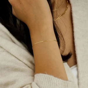 14K Gold Box Chain Bracelet - Dainty and Fashionable Jewelry