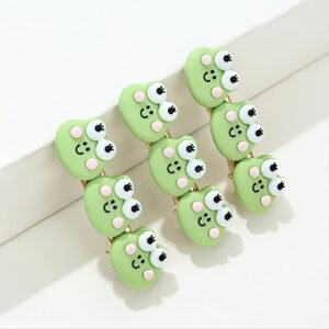 3pcs Cute Frog Hairpin - Fashionable Hair Accessory - Green