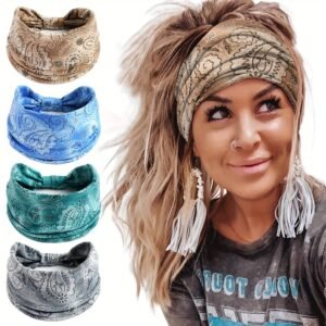 4pcs Bohemian Paisley Pattern Women’s Headbands - Non-slip