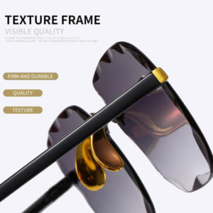 Rectangle Sunglasses Vintage Tinted Frameless Eyewear